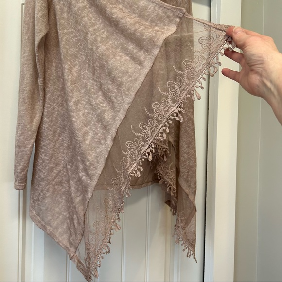 LUNGO L’ARNO Cardigan with butterfly lace trim Size S - Picture 2 of 6